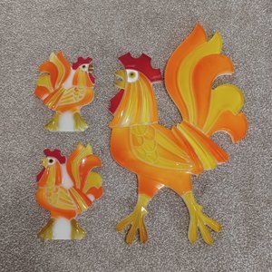 Vintage rooster resin wall art